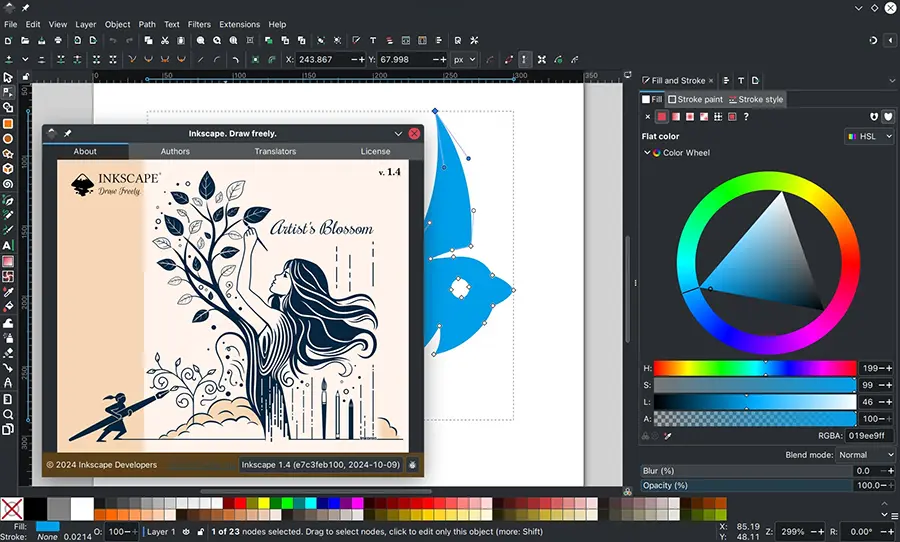 Inkscapen käyttöliittymä Inkscapen käyttöliittymä